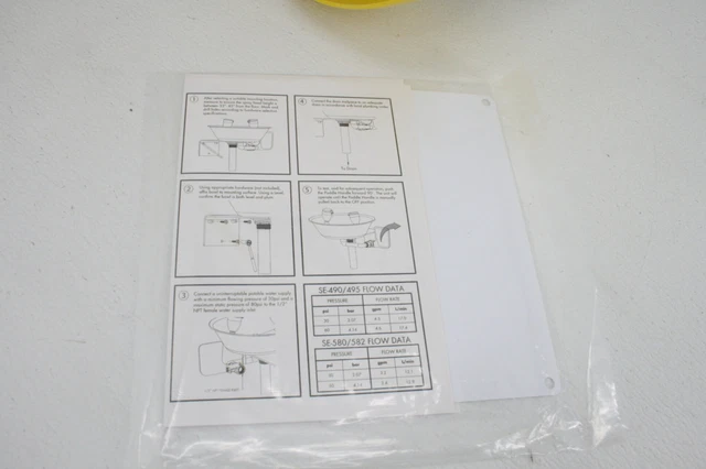 SEE NOTES Speakman SE-580 Traditional Series Wall Mount Emergency Eyewash Yellow