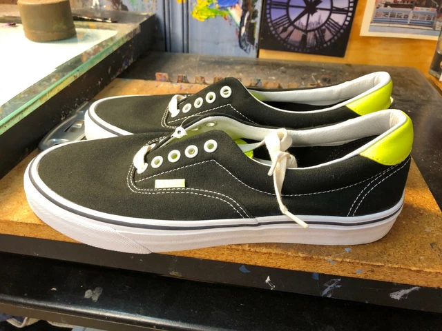Vans Era 59 Neon Leather Black Yellow Size US 9.5 Men New