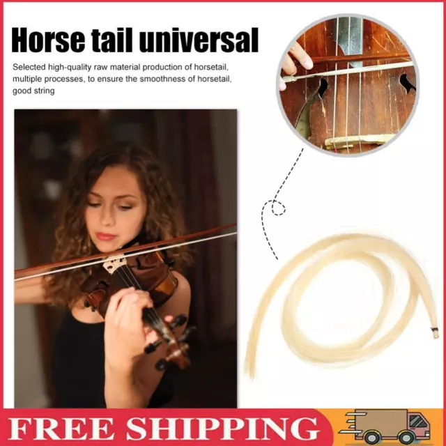2 Hank Universal Yellow+White Stallion Horse Hair for Violin Bow Instrument Part