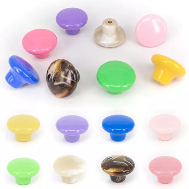 Acrylic Round Cabinet Drawer Handle Pull Single Hole Dressser Closet Door Knobs