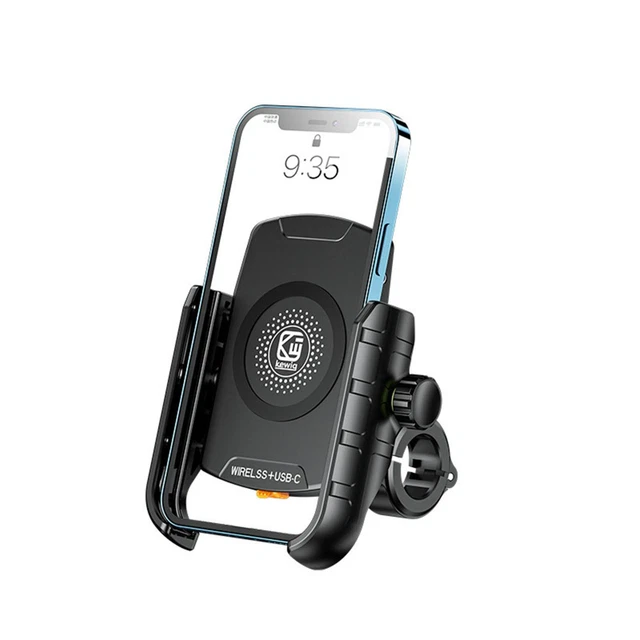 360°Rotation Wireless USB-C Fast Charger Motorcycle Holder Bracket For 4-7"Phone