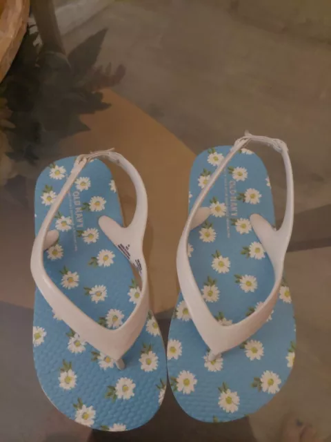 OLD NAVY Littke Girl’s Floral Daisies Flip Flop Sandals Size 10