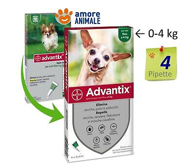Advantix Bayer 4 pipette - Per Cani da 0 fino a 4 kg - Antiparassitario 0-4 kg 2
