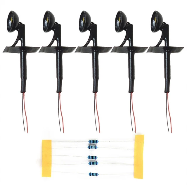 10 Lampes Murales LED Pour Modélisme Ferroviaire échelle HO - Blanc Chaud - Neuf Pour Diorama