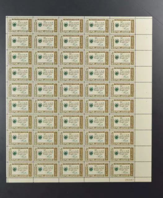 Us Scott 1140 Pane Of 50 Credo Benjamin Franklin Stamps 4 Cent Face Mnh