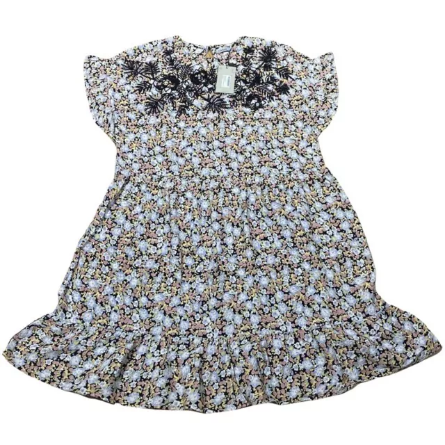 Oasis Size UK 12 Embellished Floral Print Smock Dress In Lavender Bnwt Women’s
