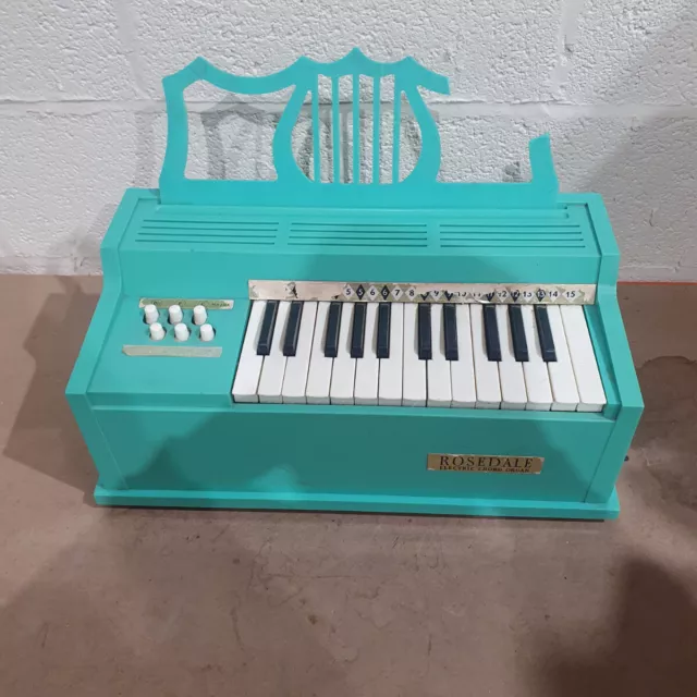 Vintage Rosedale Teal Corded 220-240 Volts Electric Chord Organ - For Parts