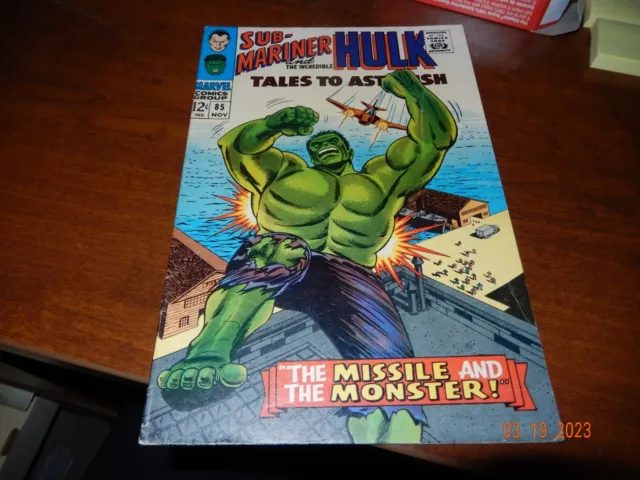 Tales To Astonish #85 1966 Hulk Stan Lee Mid Grade VG/Fine OW