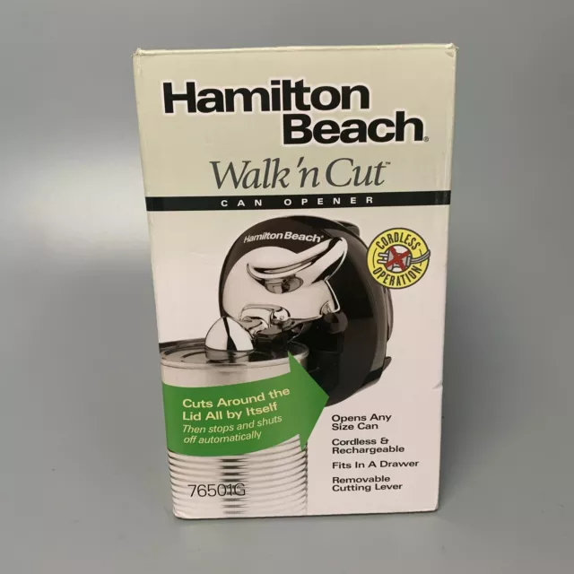 Hamilton Beach Compact Can Opener Cordless Walk N Cut 76500 White  Rechargeable