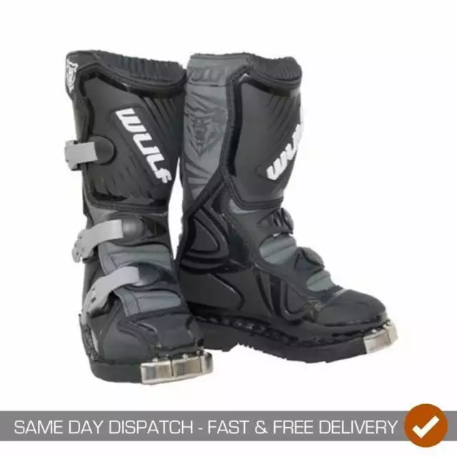 Wulfsport Jeunes Enfants Cub LA Motocross MX Quad Vélo Bottes - Noir