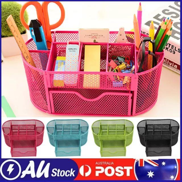 Desk Tidy Organiser Mesh Stationery Container Student Pen Pencils Office Holder