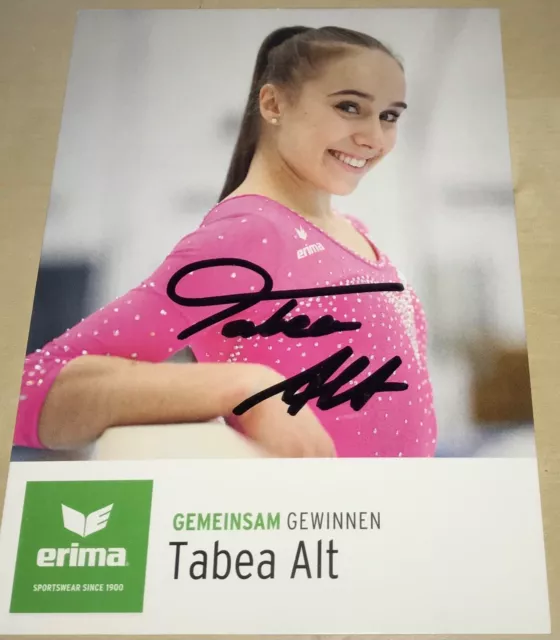 Tabea Alt Original signierte Autogrammkarte Erima DTB Turnen Autogramm Karte