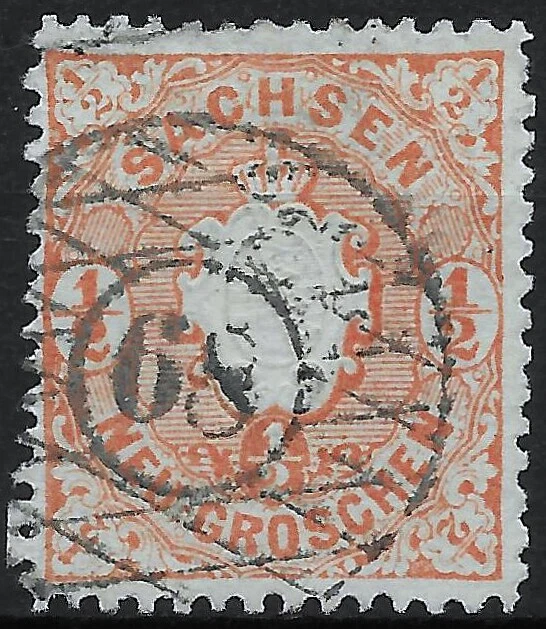SACHSEN... MiNr. 15c ...1/2 Ngr...Nummernstempel 68 (Königsbrück)...BPP geprüft
