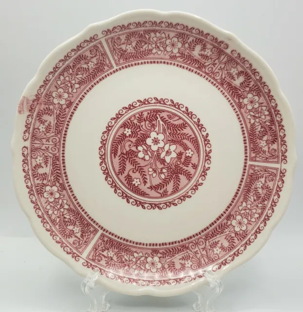 Syracuse China Red Strawberry Hill 9" Wide Plate Restaurant Ware Vintage