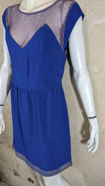 👕  Valeur 225 € The Kooples Taille 40  Neuf 👕 Superbe robe bleue habillée 2