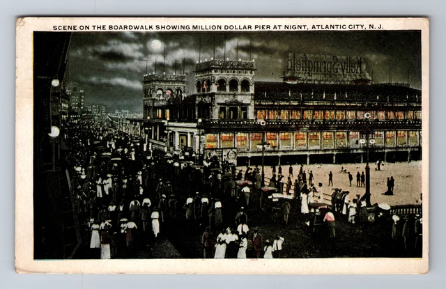 Atlantic City NJ-New Jersey, Aerial On The Boardwalk, Vintage c1920 Postcard