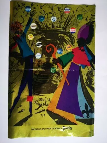 AFFICHE PERRIER SALVADOR DALI 1969 52 cm x 34 cm 