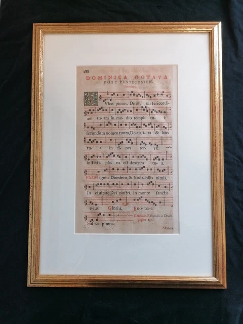 Antiphonar Antik Hochwertig Gerahmt vermutlich 18. Jhd oder früher