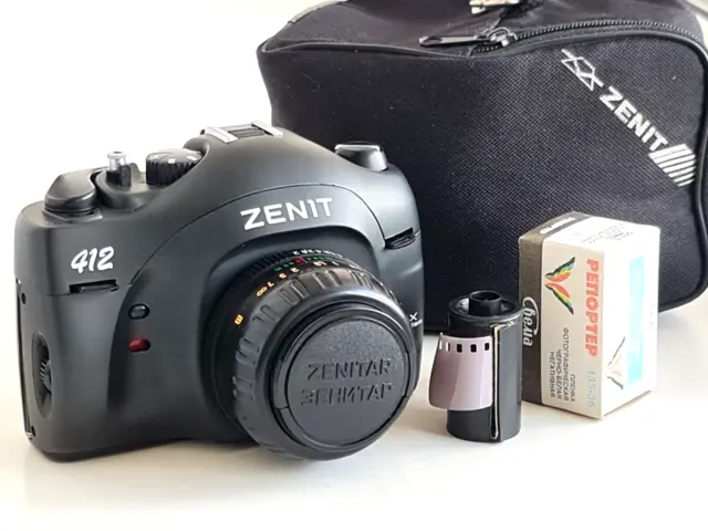 ¡Cámara fotográfica vintage Zenit 412 + MC Zenitar-M2s 2/50 mm, montaje M42, cámara réflex URSS 35 mm!