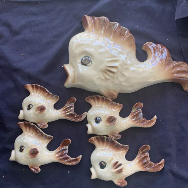 Mint Condition c1950’s Ceramicraft Fish set of 5
