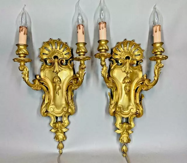 Timeless Elegance: Antique French Louis XVI / Baroque / Rococo Wall Sconces