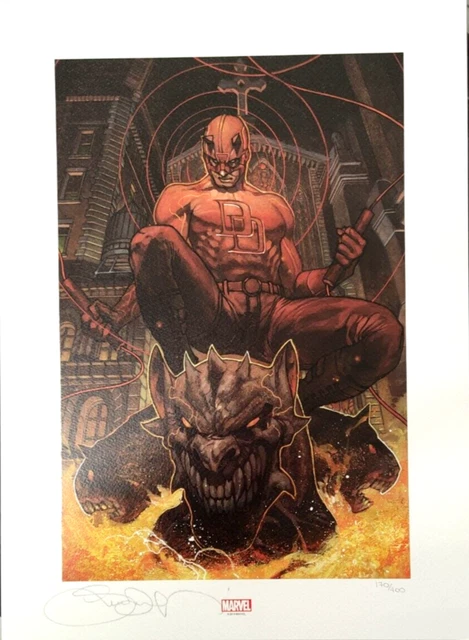 Simone Bianchi Litografía Daredevil Autografatae Numerada Nuevo
