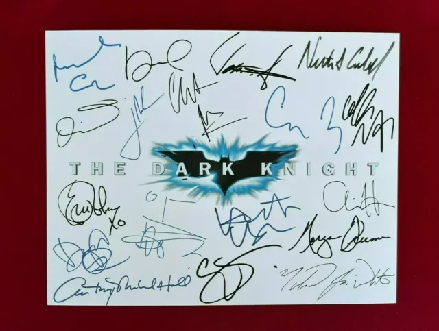 The Dark Knight Title Card Cast-Signed- 8.5x11- Autograph Reprints