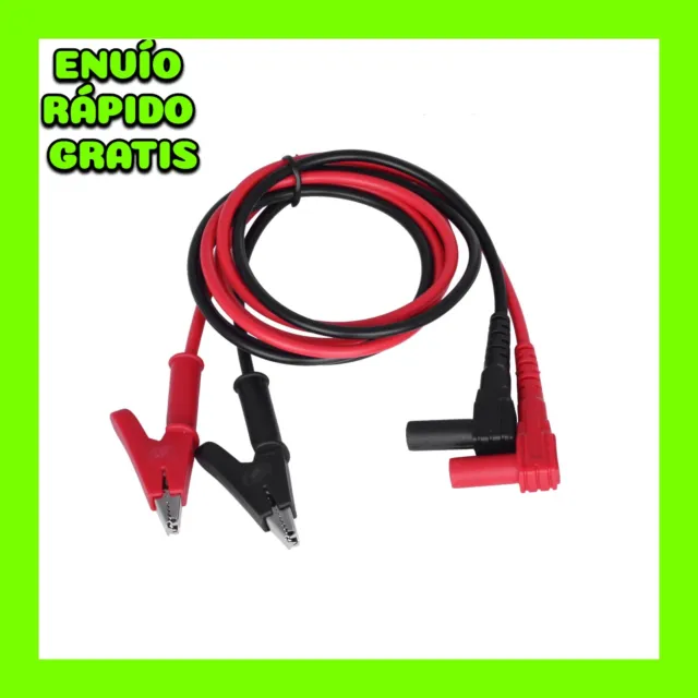 Pinza De Cocodrilo de 20A y 90CM a Conector Banana Cable De Prueba Sonda Soble