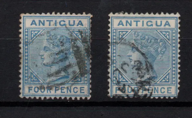 Antigua QV 1879 & 1882 4d WMK CC & CA fine used SG20-23 WS31098