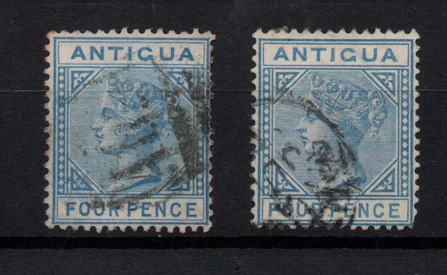 Antigua QV 1879 & 1882 4d WMK CC & CA fine used SG20-23 WS31098