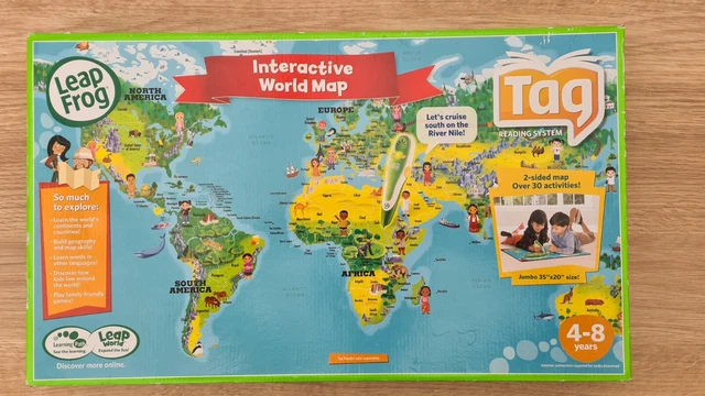 LEAP FROG TAG Reading System Interactive World Map. Complete With Pen ...