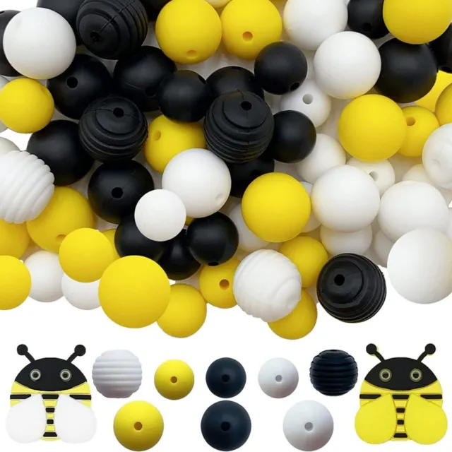 Silicone Beads, 30pcs 19mm Silicone Beads for Keychain Making Bulk Round  Silicone Beads Rubber Loose Craft Beads for Bracelet Necklace Earring  Jewelry