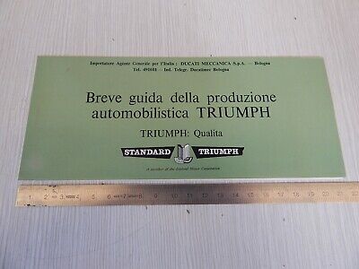 PICCOLA BROCHURE ORIGINALE TRIUMPH HERALD TR4 VITESSE SPITFIRE IN ITALIANO 