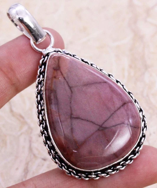 Elegant Picasso Jasper 925 Silver Plated Handmade Pendant of 2.2" Ethnic Gift