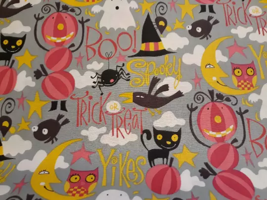 HAPPY HALLOWEEN Boo in Vamp by David Walker for Free Spirit cotton fabric / YARD