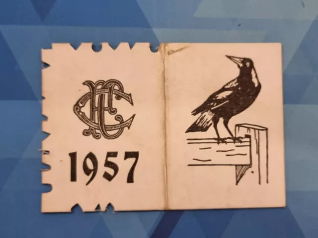 1957 VFL Membership Ticket COLLINGWOOD Magpies Vintage Rare 1950s