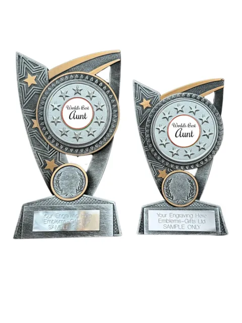 World’s Best Aunt Award (N) Triumph Resin Sports Trophy Engraved Free