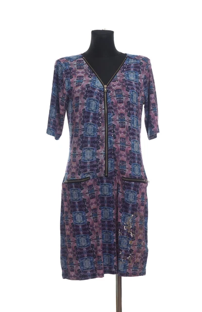 BNWT DESIGUAL Hilary Abito da donna a maniche corte taglia Large