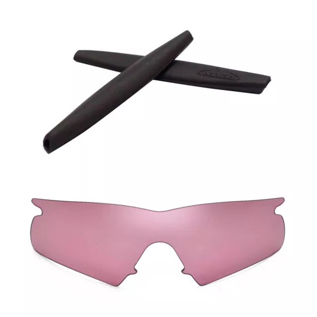 Walleva Pink Non-Polarized Lenses with Black Earsocks for Oakley M Frame Hybrid