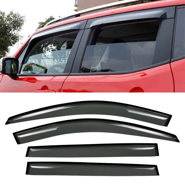 For 2014-2020 Jeep Cherokee Sun Rain Guard Vent Shade Deflector Window Visors