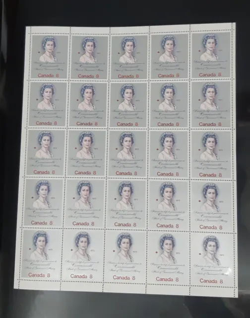Canada Stamp #620i - Full Sheet, Full Pane, Queen Elizabeth II (1973) 8¢ HB