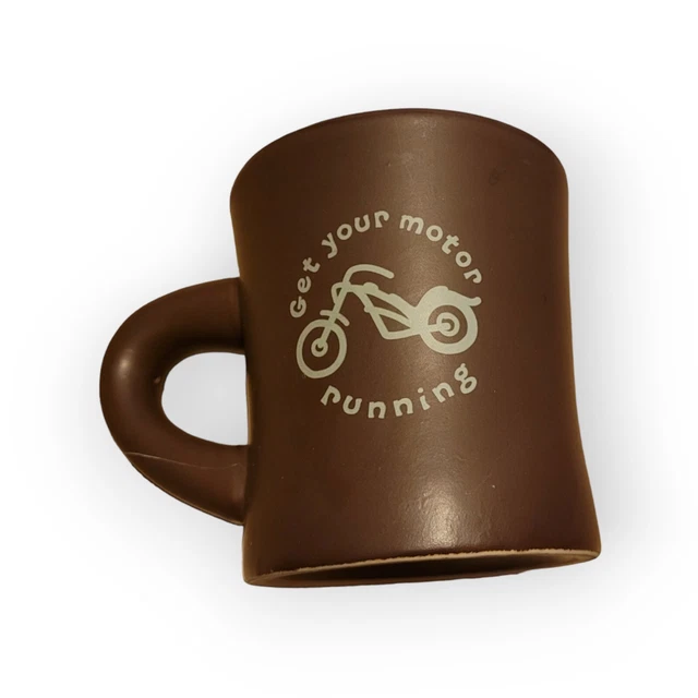 Life is Good Coffee Mug Get Your Motor Running Brown Motorcycle Cup
