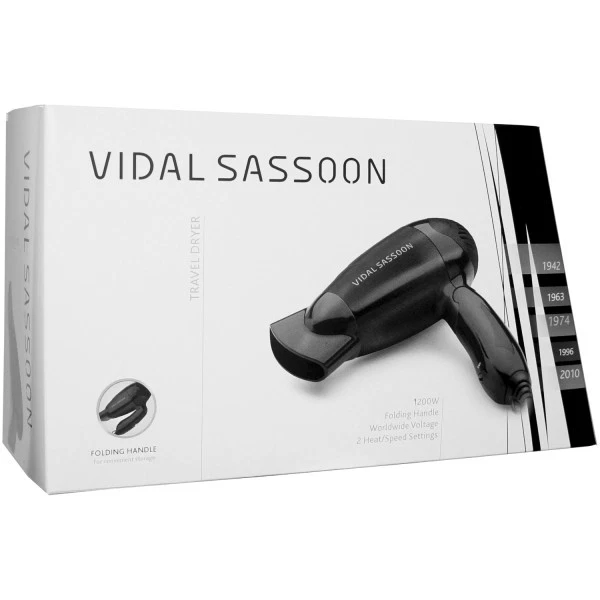 SECADOR DE PELO de Viaje (120V-230V) VIDAL SASSOON VSDR-5823 1200W