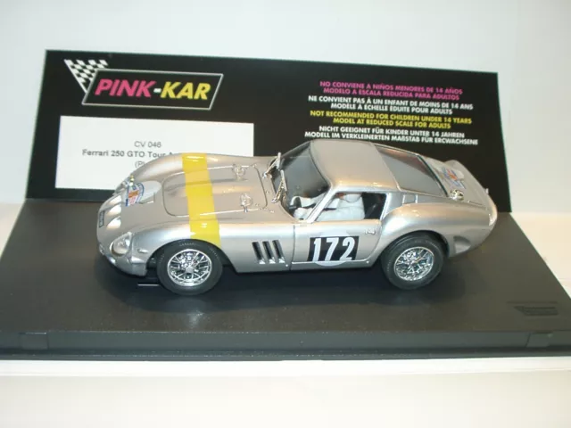 Pink Kar CV046 FERRARI 250 GTO TOUR AUTO 1963 SILVER - slot 1:32 scale - (suds)