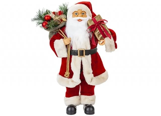 45cm Luxury Standing Red Suit Santa Claus Decoration Father Christmas