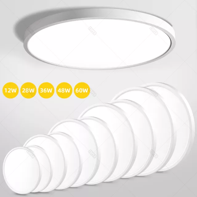 LED Deckenleuchte Ultraflach Panel Deckenlampe Wohnzimmer Schlafzimmer 12W-60W