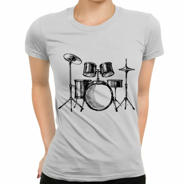T-shirt batteria batterista batteria donna | serigrafia top donna