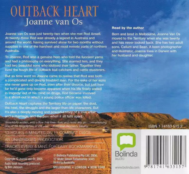 JOANNE VAN OS - OUTBACK HEART Unabridged CD Audio - True Story Crocodile Dundee 3