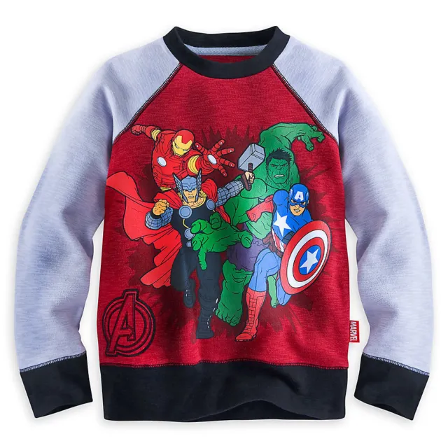 $27 NEW Disney MARVEL Avengers Iron Man Thor Hulk Captain Sweatshirt SIZE 2-3