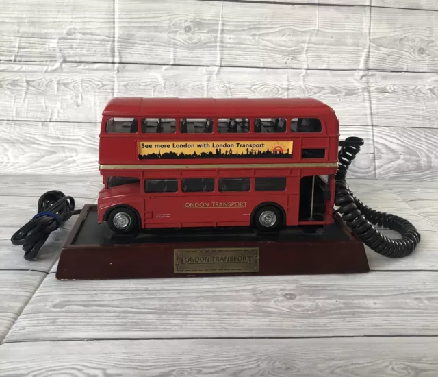 Novelty London Transport Red double decker bus landline corded telephone Phone